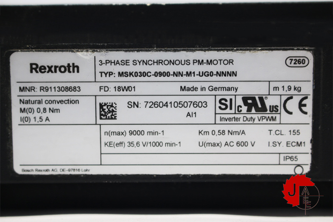 REXROTH MSK030C-0900-NN-M1-UG0-NNNN Servo Motor R911308683