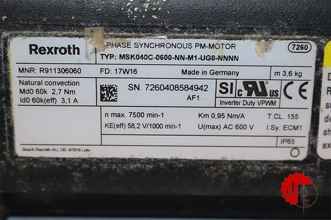 REXROTH MSK040C-0600-NN-M1-UG0-NNNN Servo Motor R911306060