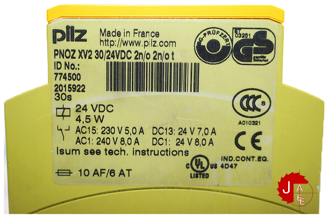 pilz PNOZ XV2 30/24VDC 2n/o 2n/ot