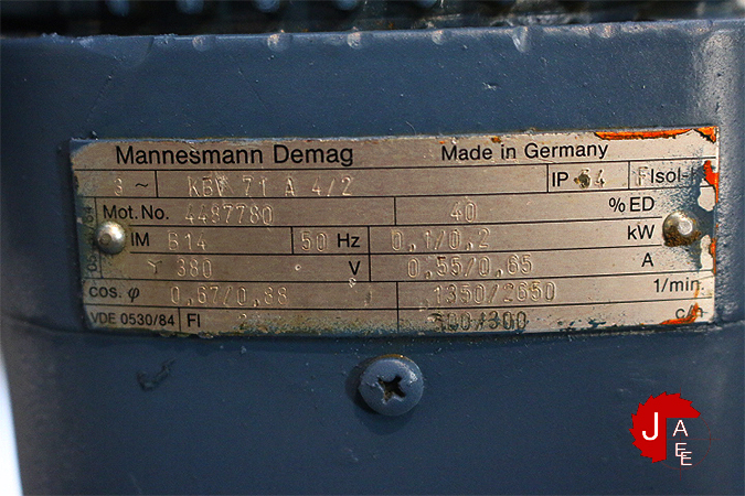 DEMAG KBV 71 A 4/2 Conical-Rotor Brake Motors