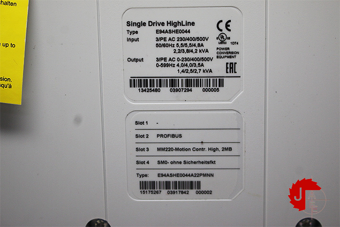 Lenze E94ASHE0044 Servo Drive 9400