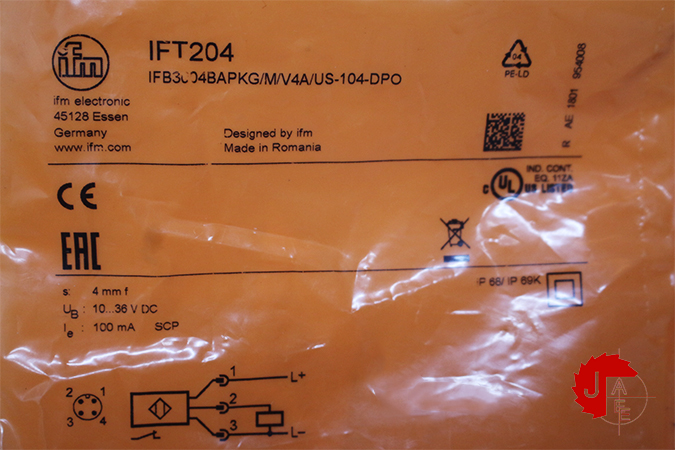 IFM IFT204 Inductive sensor IFB3004BAPKG/M/V4A/US-104-DPO