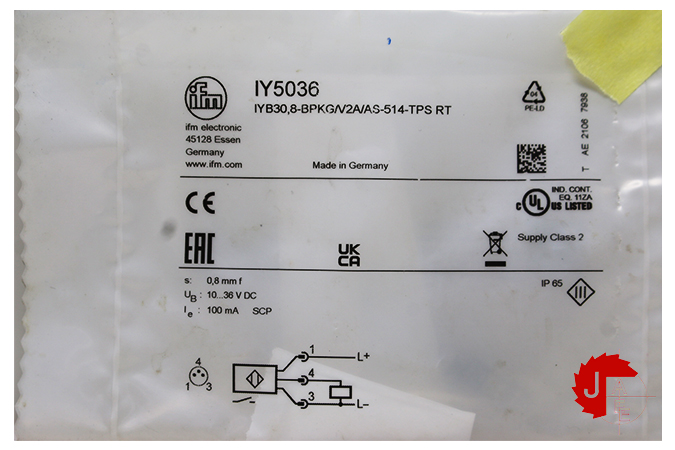 IFM IY5036 Inductive sensor IYB30,8-BPKG/V2A/AS-514 RT