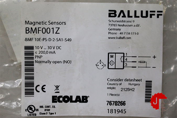 BALLUFF BMF001Z Magnetic Sensors