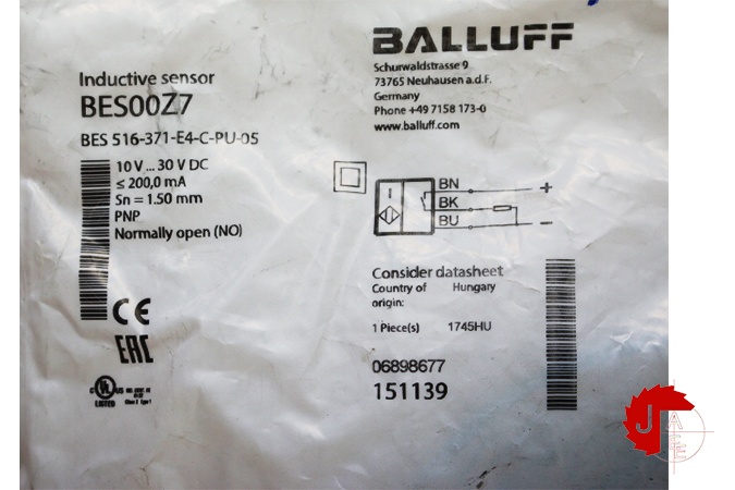 BALLUFF BES00Z7 Inductive standard sensors BES 516-371-E4-C-PU-05