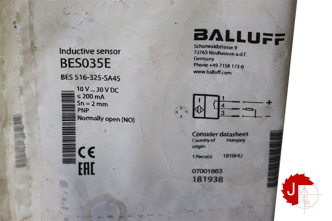 BALLUFF BES035E Inductive standard sensors BES 516-325-SA45