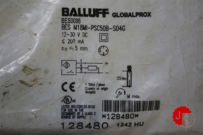 BALLUFF BES0086 Inductive standard sensors BES M18MI-PSC50B-S04G