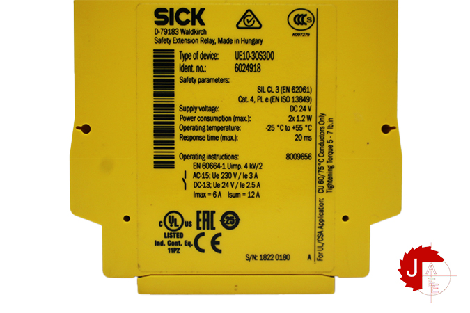 SICK UE10-30S3D0 Safety relays 6024918