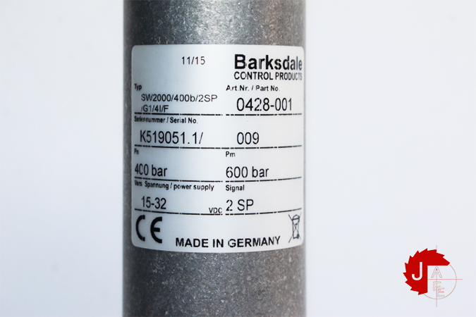 Barksdale SW2000/400b/2SP/G1/4I/F Electronic Pressure Switch 0428-001