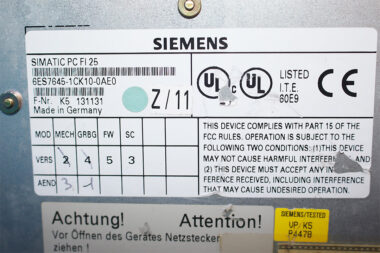 SIEMENS SIMATIC PC F125 6ES7 645-1CK10-0AE0