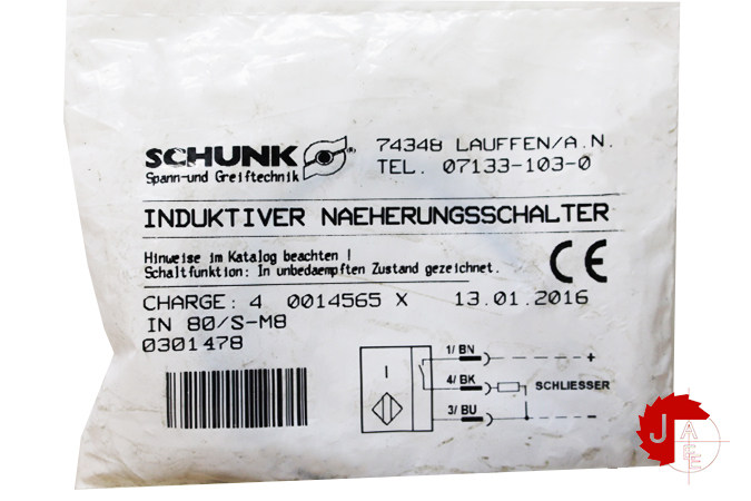 SCHUNK IN 80/S-MB Inductive proximity switches