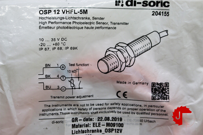 DI-SORIC OSP 12 VHFL-5M High performance light barrier 204155