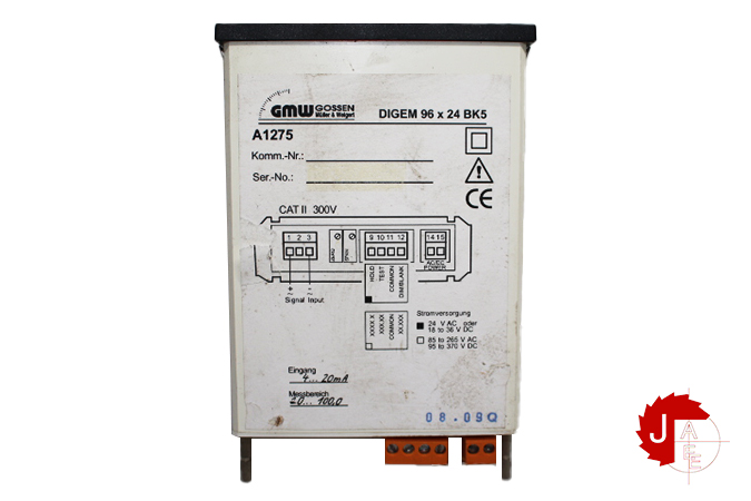 GMW GOSSEN DIGEM96 X 24 BK5 Electronic Panel Meters
