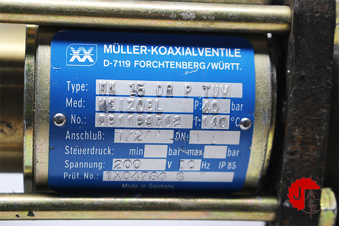 Muller Coax MK 15 DR P TUV 3/2 Way coaxial Acting Valves