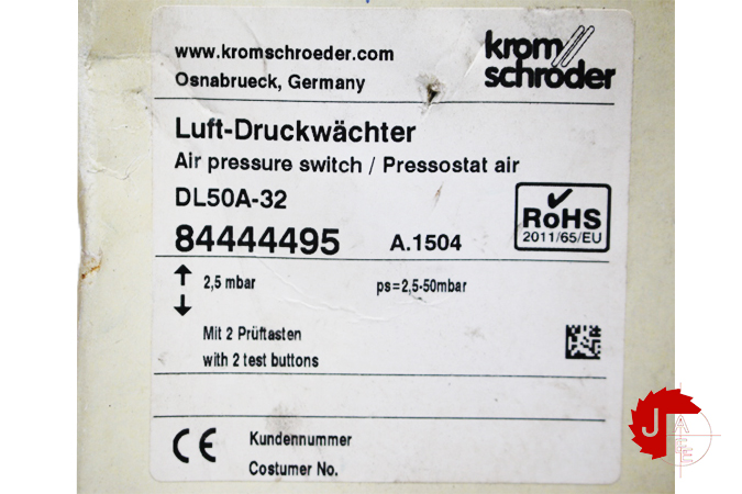 KROMSCHRODER DL50A-32 Pressure switch for air DL