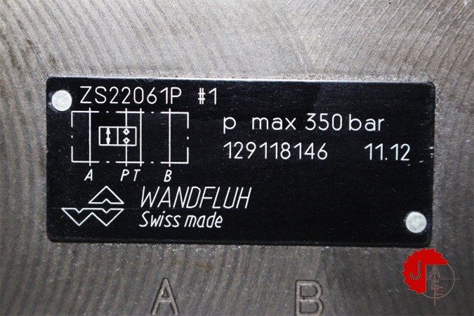 WANDFLUH ZS22061P Solenoid operated poppet valve