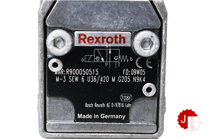 Rexroth R900050515 DIRECTIONAL POPPET VALVES WITH SOLENOID ACTUATION M-3SEW 6 U3X/420MG205N9K4