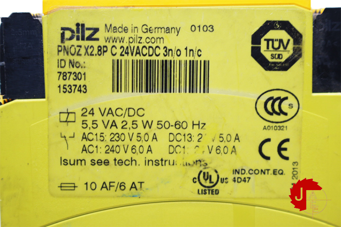 PILZ 787301 Safety relays PNOZ X2.8P C 24VACDC 3n/o 1n/o