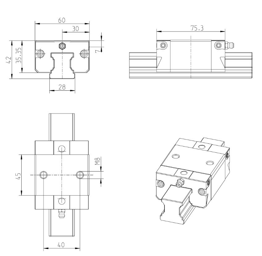 REXROTH KWD-030-SKS-C0-N-1 BALL RUNNER BLOCK