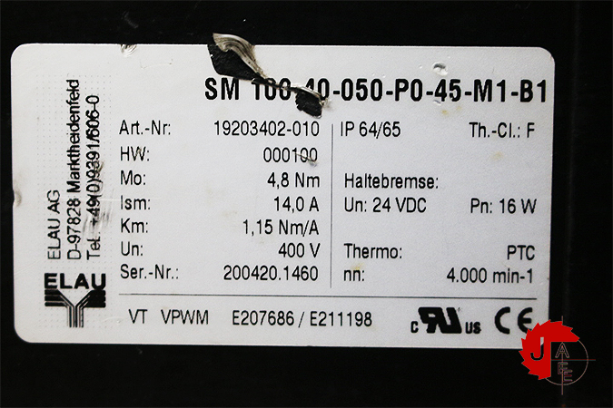 ELAU SM-100-40-050-P0-45-M1-B1 Servo motor