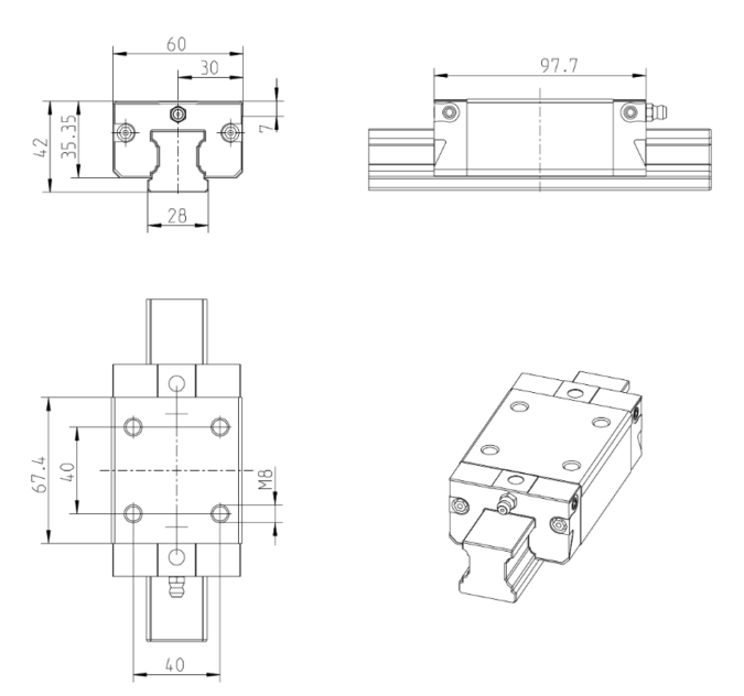 REXROTH R162271420 BALL RUNNER BLOCK CARBON STEEL