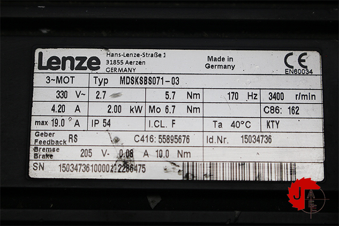 Lenze MDSKSBS071-03 Synchronous servo motor