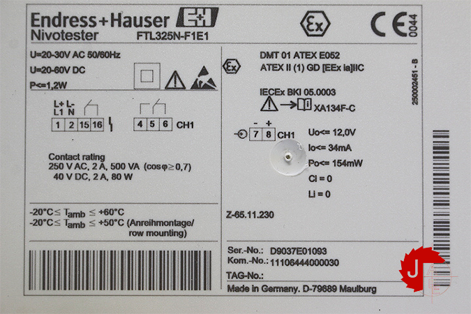 Endress+Hauser FTL325N-F1E1 Point level detection FTL325N