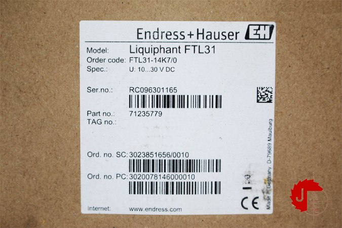 Endress+Hauser Liquiphant FTL31 Vibronic Point level detection FTL31-14K7/0