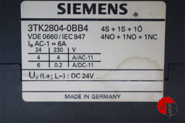 SIEMENS 3TK2804-0BB4 CONTACTOR COMBINATION FOR SAFETY CIRCUITS