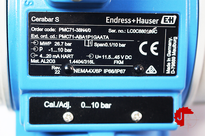 Endress+Hauser Cerabar PMC71 Absolute and gauge pressure Cerabar S PMC71-38N4/0