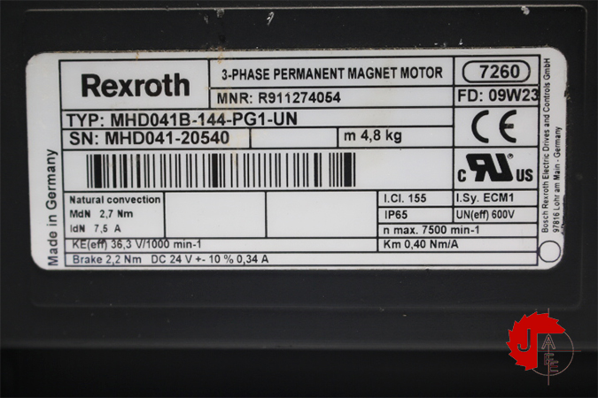 Rexroth MHD041B-144-PG1-UN Synchronous Motor R911274054