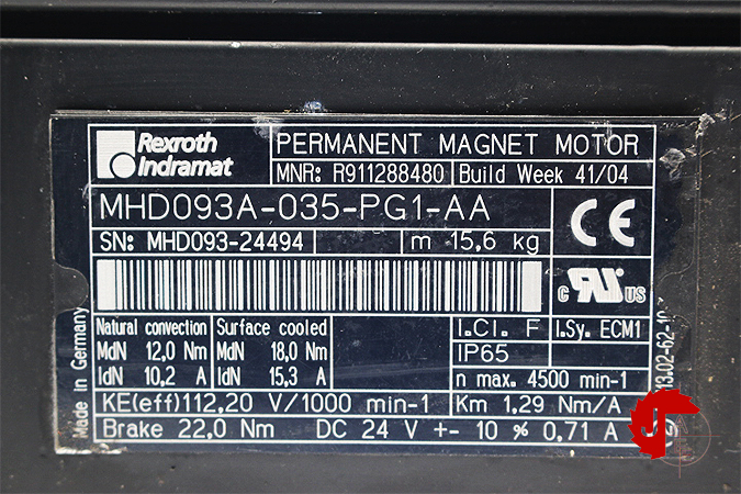 Rexroth INDRAMAT MHD-093A-035-PG1-AA PERMANENT MAGNET MOTOR