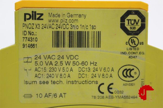 Pilz PNOZ X3 24VDC 3n/o 1n/c 1so Safety Relay