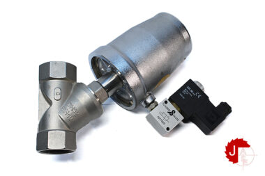 SCHUBERT&SALZER A242914/03/2021 Angle seat globe valve, Pneumatically operated G1" DN32 PN40 1.4408