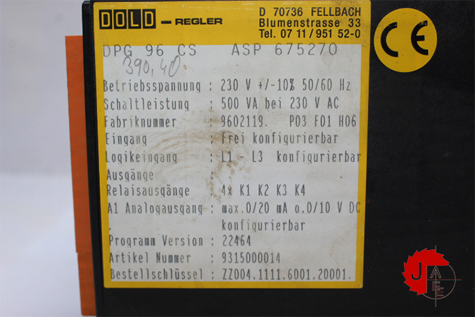 DOLD DPG 96 C Processor controller