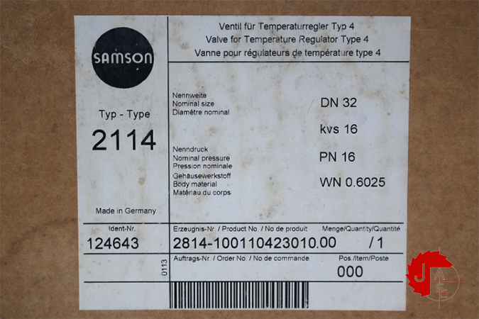 SAMSON 2114 Excess Pressure Valve DN 32 PN16
