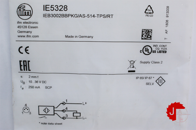IFM electronic IE5328 Inductive sensor IEB3002BBPKG/AS