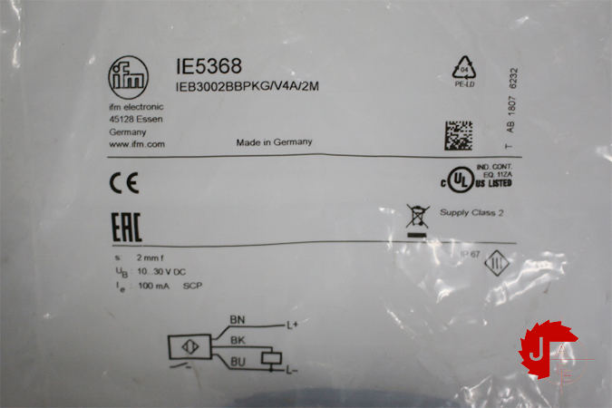 IFM electronic IE5368 Inductive sensor IEB3002BBPKG/V4A/2M