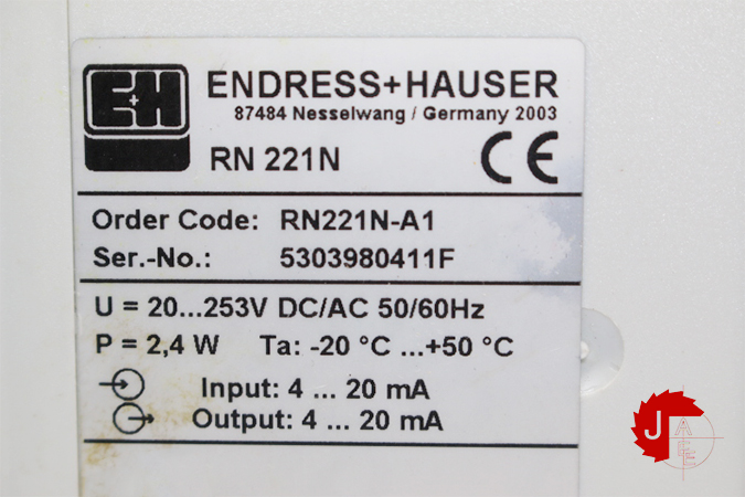 Endress+Hauser RN221N Transmitter Supply
