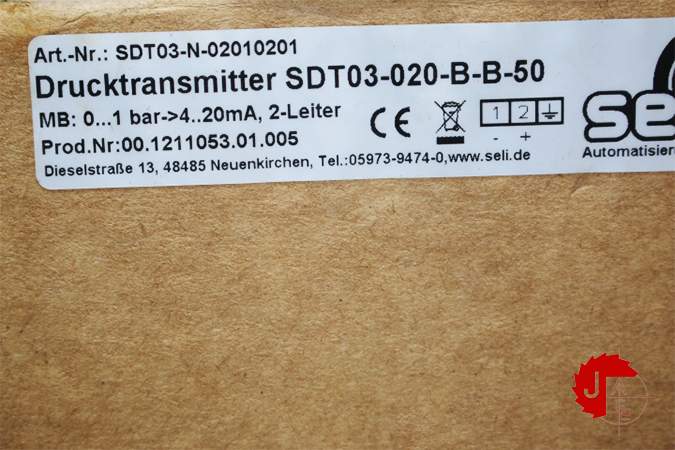 Seli SDT03-N-020-B-B-50 CONFIGURABLE MODULAR PRESSURE TRANSDUCER SDT03-N-02010201