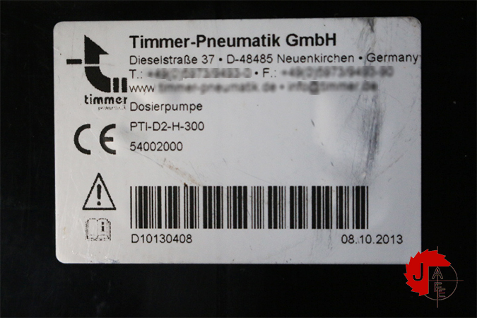 Timmer-Pneumatik PTI-D2-H-300 PNEUMATIC GLUE PUMP