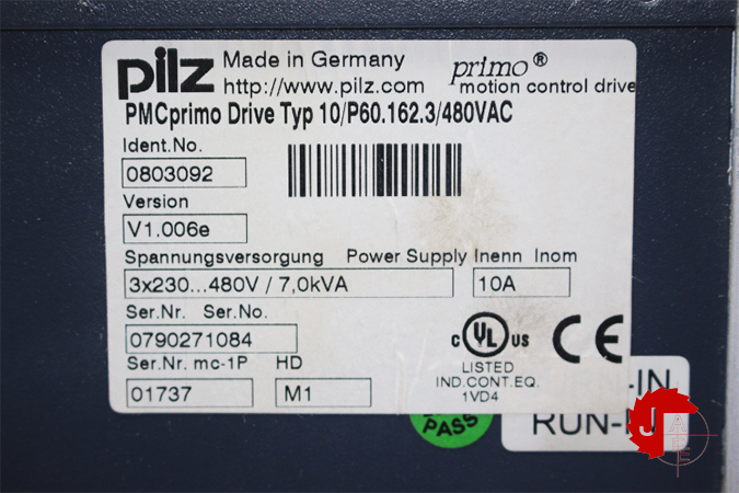 Pilz PMCprimo Drive Typ 10/P60.162.3/480VAC 0803092