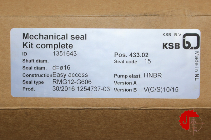 KSB 1351643 Mechanical Seal Kit Complete