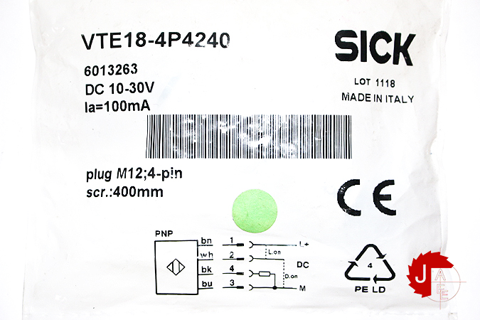 SICK VTE18-4P4240 CYLINDRICAL PHOTOELECTRIC SENSORS 6013263