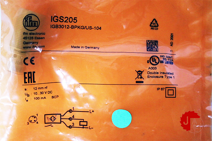 IFM IGS205 Inductive sensor IGB3012-BPKG/US-104