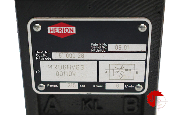 HERION MRU6HVG3 flow control valve 51 000 28