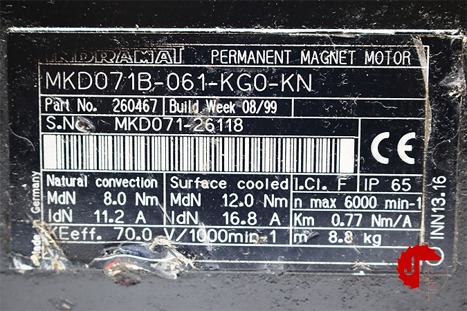 INDRAMAT MKD071B-061-KG0-KN SYNCHRONOUS SERVO MOTOR