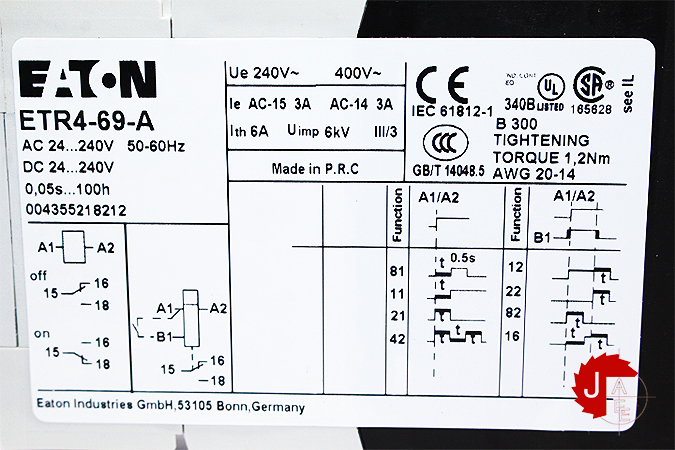 EATON ETR4-69-A TIMER RELAY