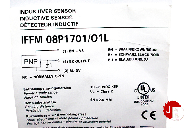 Baumer IFFM 08P1701/O1L Inductive proximity switch
