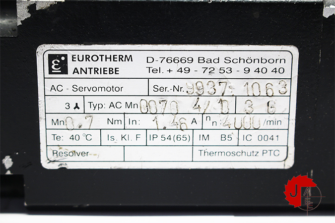 EUROTHERM ANTRIEBE AC Mn 0070 4/0 3G AC SERVO MOTOR